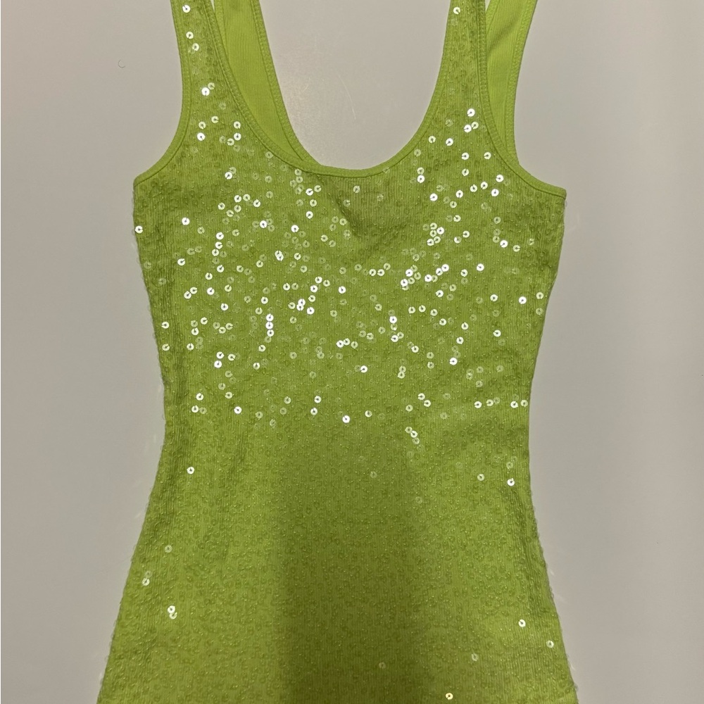 Express Lime Sequin Tank Top